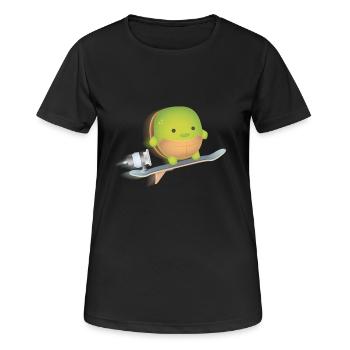 Speedturtle - Die schnellste Schilkröte der Welt - Frauen T-Shirt atmungsaktiv - Schwarz - Vorne - AI Model Female 172 light (172cm)