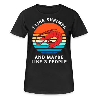 Crabe, Langouste, Fruits de mer, Crevettes - T-shirt respirant Femme - noir - Devant - AI Model Female 172 light (172cm)