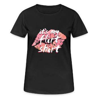 Son Mon Flirt T-shirt - T-shirt respirant Femme - noir - Devant - AI Model Female 172 light (172cm)