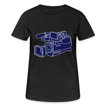 Videokamera 2 - Frauen T-Shirt atmungsaktiv - Schwarz - Vorne - AI Model Female 172 light (172cm)