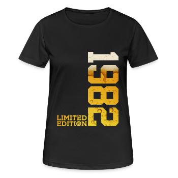 BIÈRE ÉDITION LIMITÉE 1982 44E ANNIVERSAIRE - T-shirt respirant Femme - noir - Devant - AI Model Female 172 light (172cm)