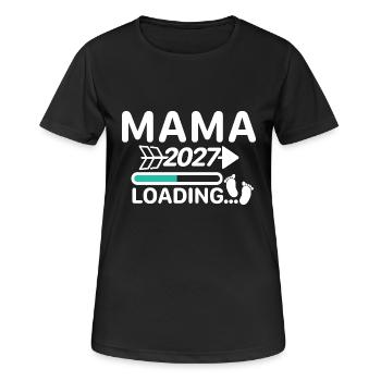 Mom 2027 - Loading Bar Pregnancy Announcement - Women's Breathable T-Shirt - black - Front - AI Model Female 172 light (172cm)