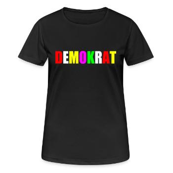 Demokrat - Frauen T-Shirt atmungsaktiv - Schwarz - Vorne - AI Model Female 172 light (172cm)