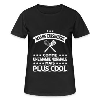 Mamie cuisinière comme une mamie normale plus cool - T-shirt respirant Femme - noir - Devant - AI Model Female 172 light (172cm)