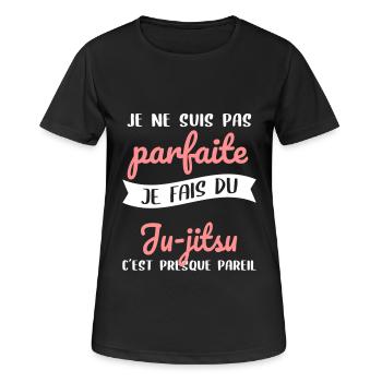Je ne suis pas parfaite mais je fais du ju-jitsu - T-shirt respirant Femme - noir - Devant - AI Model Female 172 light (172cm)