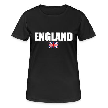 England - Women's Breathable T-Shirt - black - Front - AI Model Female 172 light (172cm)
