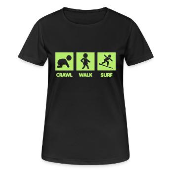 surf bébé - T-shirt respirant Femme - noir - Devant - AI Model Female 172 light (172cm)