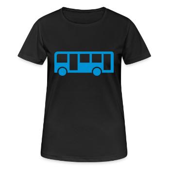 Bus - Frauen T-Shirt atmungsaktiv - Schwarz - Vorne - AI Model Female 172 light (172cm)