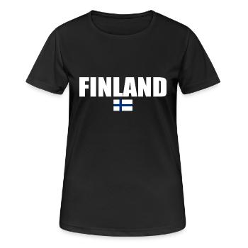 Finnland - Frauen T-Shirt atmungsaktiv - Schwarz - Vorne - AI Model Female 172 light (172cm)