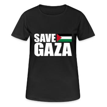 Save gaza - T-shirt respirant Femme - noir - Devant - AI Model Female 172 light (172cm)
