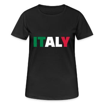 Italy - Women's Breathable T-Shirt - black - Front - AI Model Female 172 light (172cm)