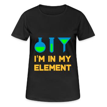 Je suis dans mon élément (flacon, éprouvette, entonnoir) - T-shirt respirant Femme - noir - Devant - AI Model Female 172 light (172cm)