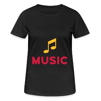 ★ Les couleurs de conception peuvent être modifiées ★ Musique (Remarque) - T-shirt respirant Femme - noir - Devant - AI Model Female 172 light (172cm)
