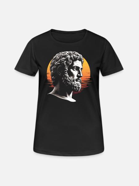 Marcus Aurelius Retro - Frauen T-Shirt atmungsaktiv - Schwarz