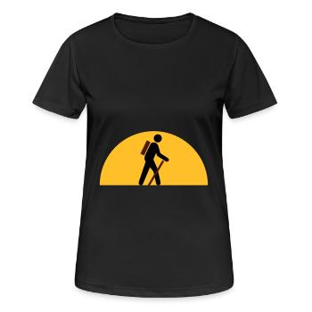 ★ Couleurs de conception modifiables ★ Randonneurs, corps célestes - T-shirt respirant Femme - noir - Devant - AI Model Female 172 light (172cm)