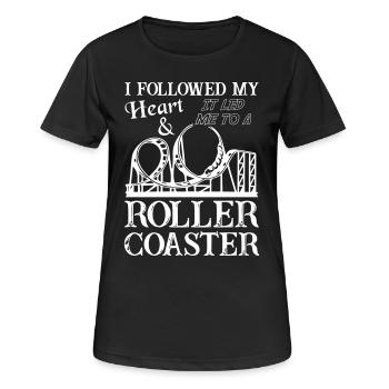 Followed Heart Led Me To Roller Coaster - Women's Breathable T-Shirt - black - Front - AI Model Female 172 light (172cm)