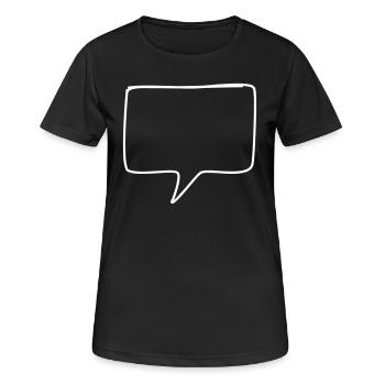 Sprechblase runde Ecken - Frauen T-Shirt atmungsaktiv - Schwarz - Vorne - AI Model Female 172 light (172cm)