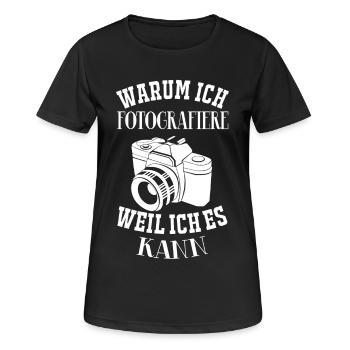 Fotografieren - Warum ich Fotografiere... - Frauen T-Shirt atmungsaktiv - Schwarz - Vorne - AI Model Female 172 light (172cm)