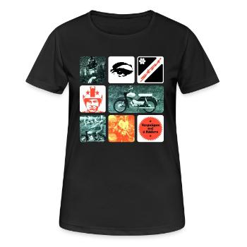 Simson Star Moped - Vergnügen auf 2 Rädern - Frauen T-Shirt atmungsaktiv - Schwarz - Vorne - AI Model Female 172 light (172cm)