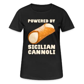 Sizilien Cannoli Spruch - Frauen T-Shirt atmungsaktiv - Schwarz - Vorne - AI Model Female 172 light (172cm)