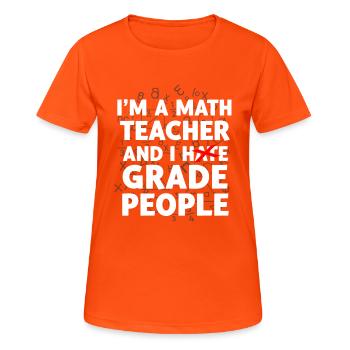 Math Teacher Gift Math Teacher Math - Women's Breathable T-Shirt - neon orange - Front - AI Model Female 172 dark (172cm)