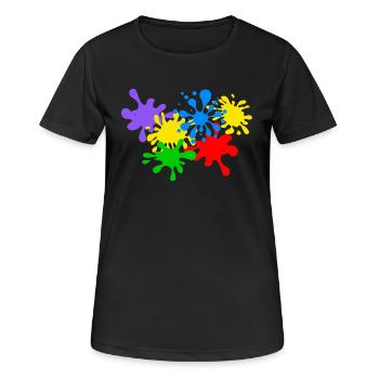 Splashes of paint blots paint splash painter artist - Women's Breathable T-Shirt - black - Front - AI Model Female 172 light (172cm)