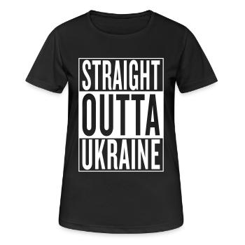 Ukraine - Frauen T-Shirt atmungsaktiv - Schwarz - Vorne - AI Model Female 172 light (172cm)