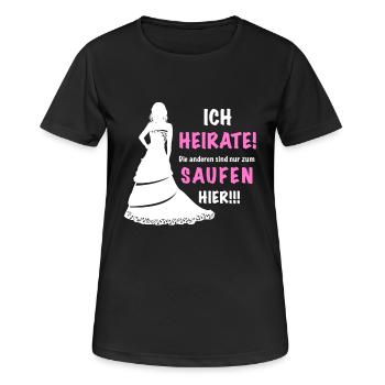 JGA Shirt | Junggesellenabschied T-Shirt - Frauen T-Shirt atmungsaktiv - Schwarz - Vorne - AI Model Female 172 light (172cm)
