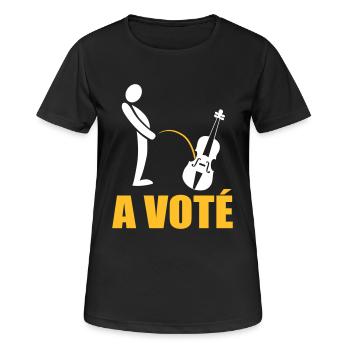 A voté - T-shirt respirant Femme - noir - Devant - AI Model Female 172 light (172cm)