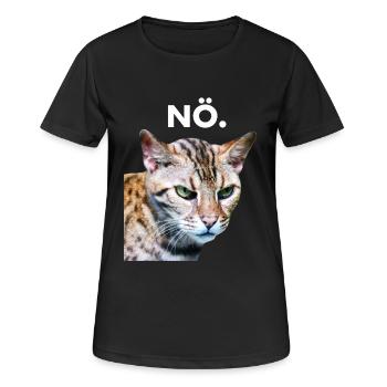 NÖ. Grummelige Katze Schlechte Laune - Frauen T-Shirt atmungsaktiv - Schwarz - Vorne - AI Model Female 172 light (172cm)