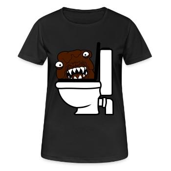 klo toilette scheisse kacke kot wc gefaehrlich baz - Frauen T-Shirt atmungsaktiv - Schwarz - Vorne - AI Model Female 172 light (172cm)