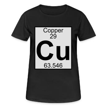 Copper (Cu) (element 29) - Women's Breathable T-Shirt - black - Front - AI Model Female 172 light (172cm)