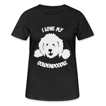 Doodle Goldendoodle Labradoodle Chien - T-shirt respirant Femme - noir - Devant - AI Model Female 172 light (172cm)