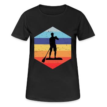 Sup Standup Paddle Paddle Garçons - T-shirt respirant Femme - noir - Devant - AI Model Female 172 light (172cm)
