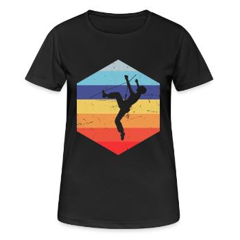 Bouldering Bouldering Escalade de bloc pour femmes - T-shirt respirant Femme - noir - Devant - AI Model Female 172 light (172cm)