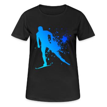 Langlauf Classic Damen Langlauf Klassisch Langlauf - Frauen T-Shirt atmungsaktiv - Schwarz - Vorne - AI Model Female 172 light (172cm)
