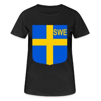 ENG-Schild - Frauen T-Shirt atmungsaktiv - Schwarz - Vorne - AI Model Female 172 light (172cm)