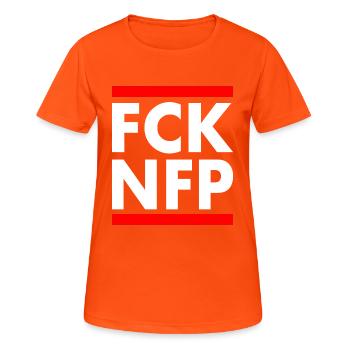 Fck nfp - T-shirt respirant Femme - orange néon - Devant - AI Model Female 172 dark (172cm)