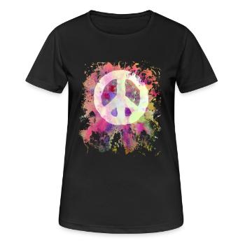 Cadeau de puissance de fleur de paix mondiale de paix - T-shirt respirant Femme - noir - Devant - AI Model Female 172 light (172cm)