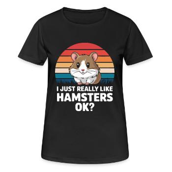 Hamster - Frauen T-Shirt atmungsaktiv - Schwarz - Vorne - AI Model Female 172 light (172cm)