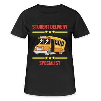 School Bus Driver School Bus - Women's Breathable T-Shirt - black - Front - AI Model Female 172 light (172cm)
