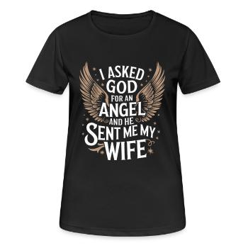 Frau Ehefrau Partnerin Familie Verheiratet - Frauen T-Shirt atmungsaktiv - Schwarz - Vorne - AI Model Female 172 light (172cm)