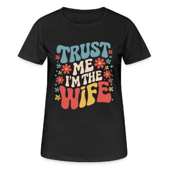 Frau Ehefrau Partnerin Familie Verheiratet - Frauen T-Shirt atmungsaktiv - Schwarz - Vorne - AI Model Female 172 light (172cm)