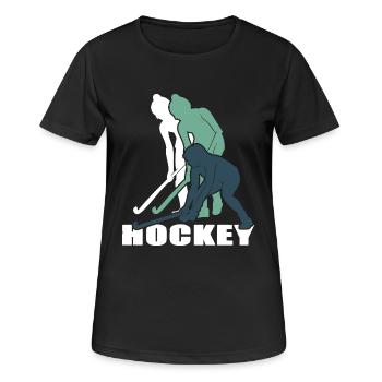 Hockey Hockey-fille Hockey sur gazon Club de hockey - T-shirt respirant Femme - noir - Devant - AI Model Female 172 light (172cm)