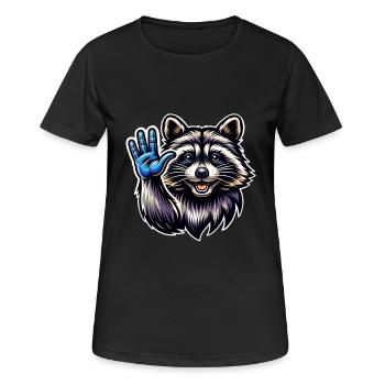 Raton laveur - T-shirt respirant Femme - noir - Devant - AI Model Female 172 light (172cm)