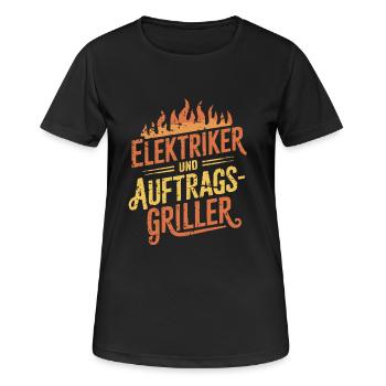 Elektriker und Auftragsgriller - Frauen T-Shirt atmungsaktiv - Schwarz - Vorne - AI Model Female 172 light (172cm)