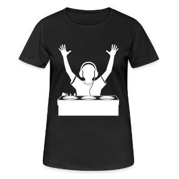 DJ Disc Jockey Festival Party - Frauen T-Shirt atmungsaktiv - Schwarz - Vorne - AI Model Female 172 light (172cm)