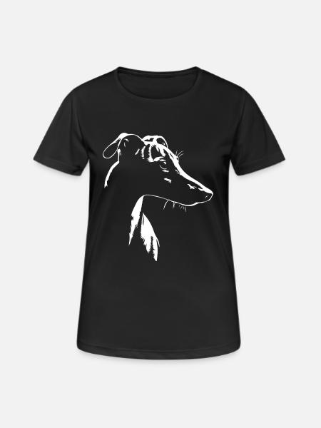 Whippet Silhouette Greyhounds Dog Dogs Wilsigns - Women's Breathable T-Shirt - black
