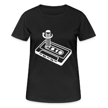 Kassette und Stift - Bleistift - Frauen T-Shirt atmungsaktiv - Schwarz - Vorne - AI Model Female 172 light (172cm)