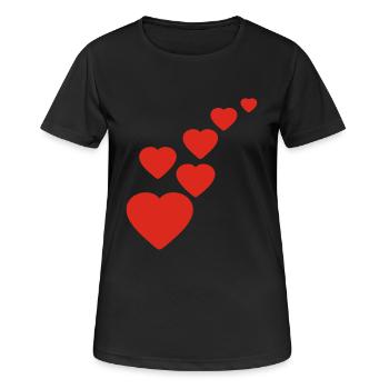 Herz - Frauen T-Shirt atmungsaktiv - Schwarz - Vorne - AI Model Female 172 light (172cm)